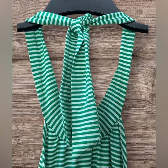 NWT Molli & Mia Summery Green White Stripe Tie Neck Halter Top Size M - Picture 9 of 11